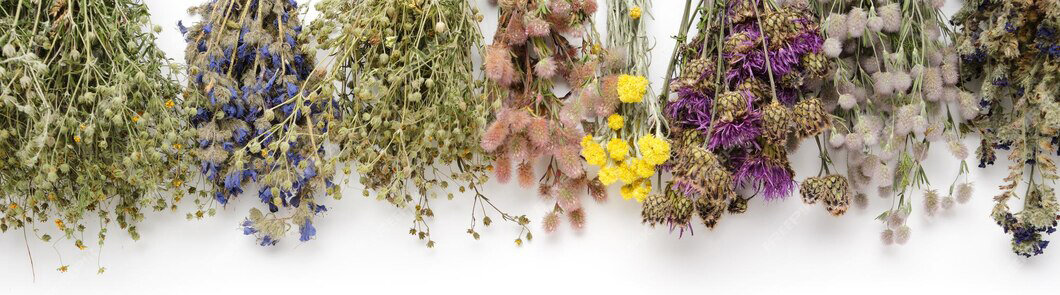 medicinal plants bunches piles medicinal herbs white background alternative medicine 629370 256